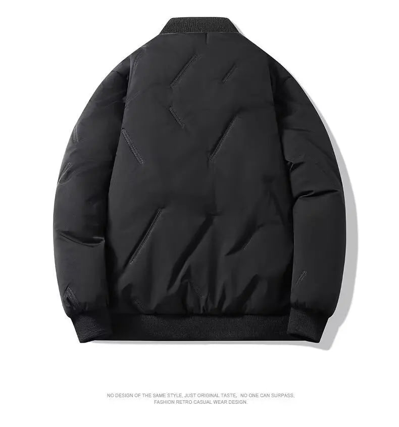 Men's Casual Baseball Collar Warm Cotton Jacket
