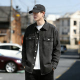Retro Japanese Style Long Sleeve Denim Jacket Washed out Casual Workwear Versatile Spring Autumn Denim Shirt
