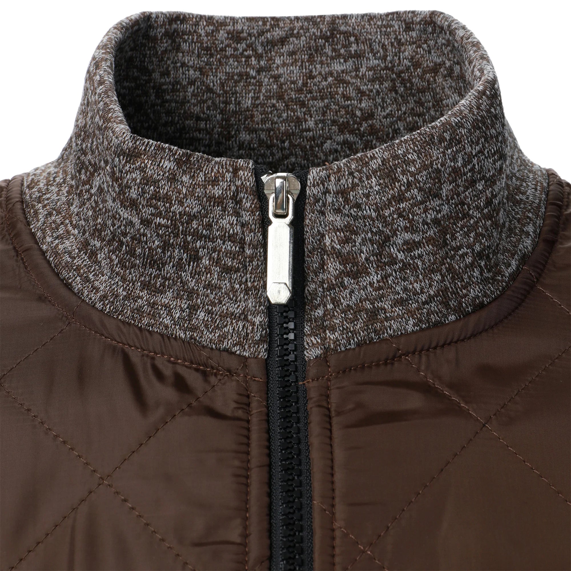 Men's Autumn/Winter Zip-Up Knit Jacket – Striped Check Stand Collar Sweater Coat