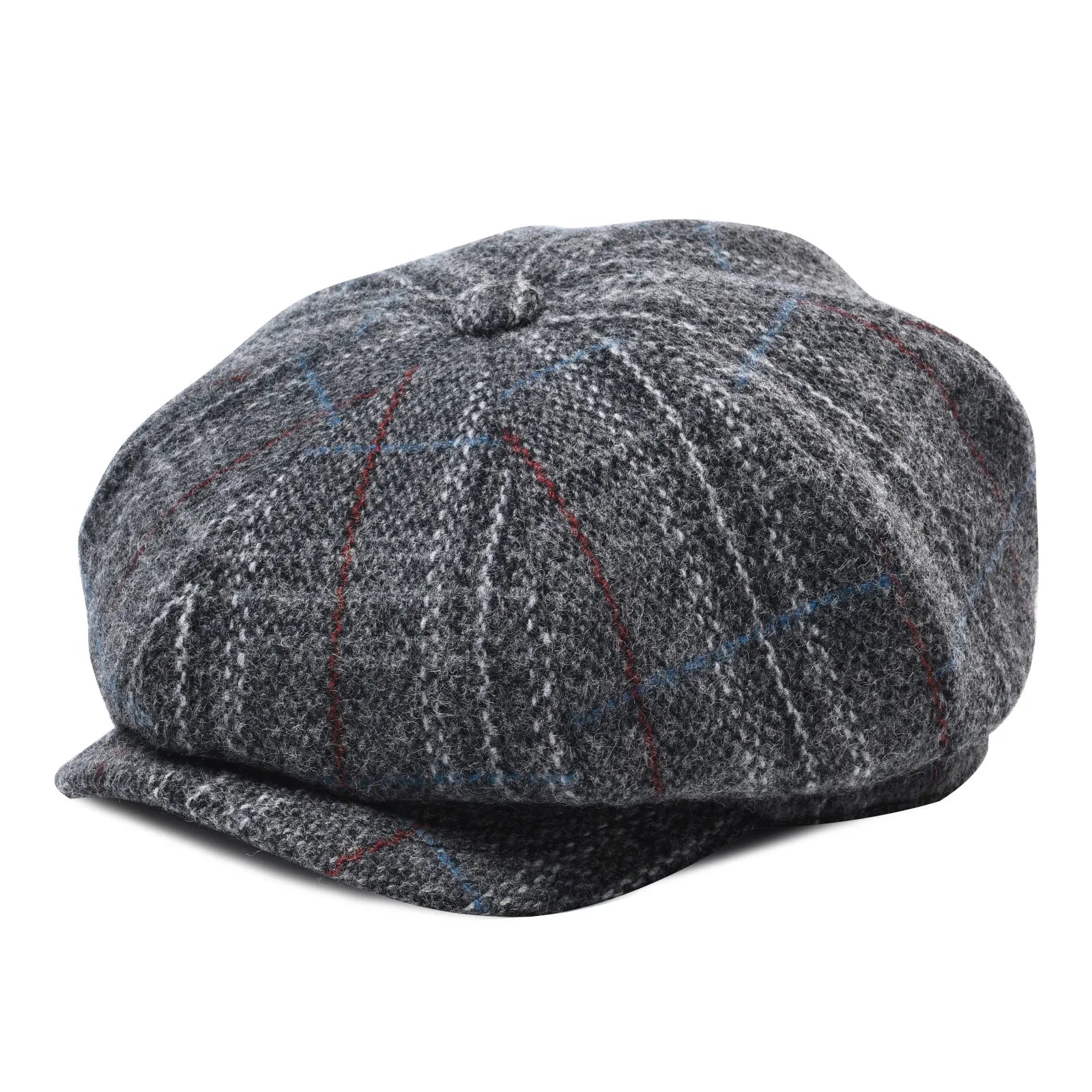 BOTVELA Tweed Wool 8-Panel Herringbone Newsboy Cap