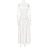 Floral Print Spaghetti Strap Midi Sundress - Elegant Boho Chic Summer Beach Dress