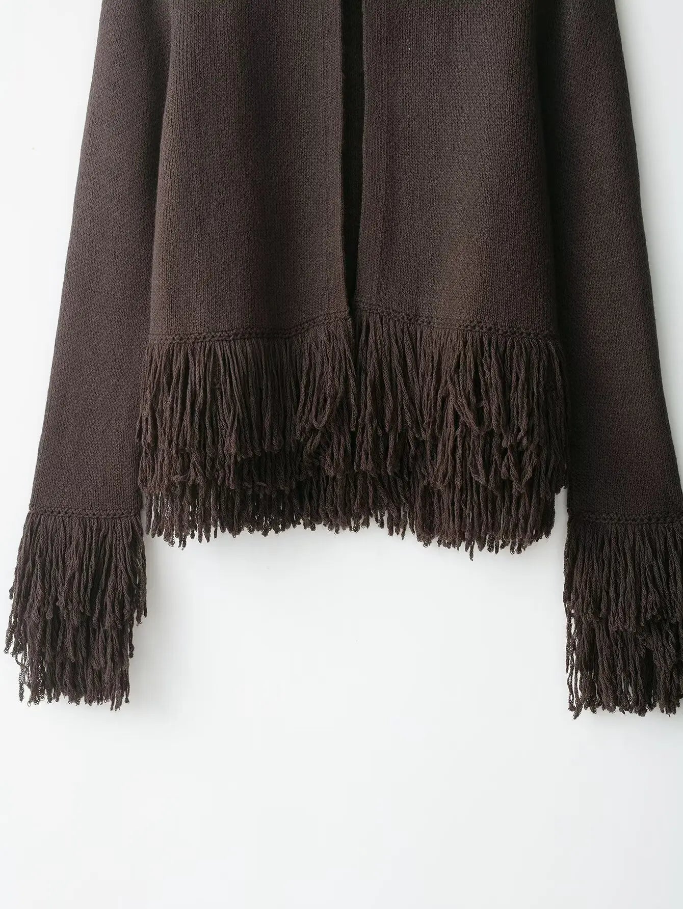 Vintage Tassel Knitted Cardigan – Elegant O-Neck Long Sleeve Sweater (USA Made)