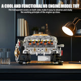 MOC Technik Electrically Driven V8 Engine Model Car Building Blocks Set Creative Educational Toys Christmas Adultd Gifts