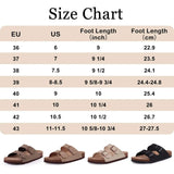 Comwarm Men's Cork Footbed Slides Sandals Arch Support Summer Outdoor Sandals with Adjustable Buckle Leisure Men Leather Slides