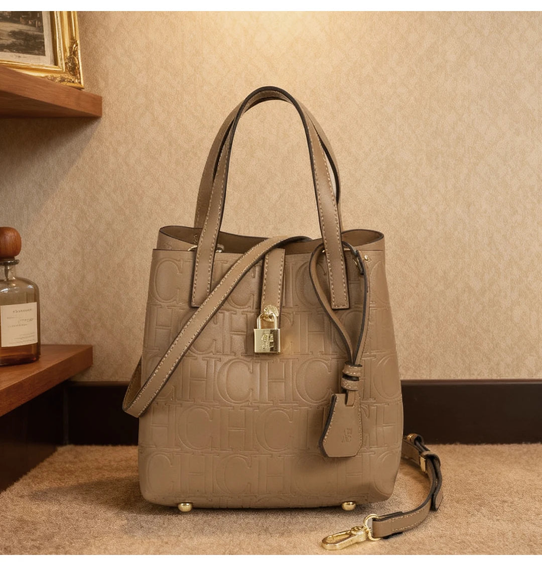 Embossed Letter Print Crossbody & Large Capacity Tote