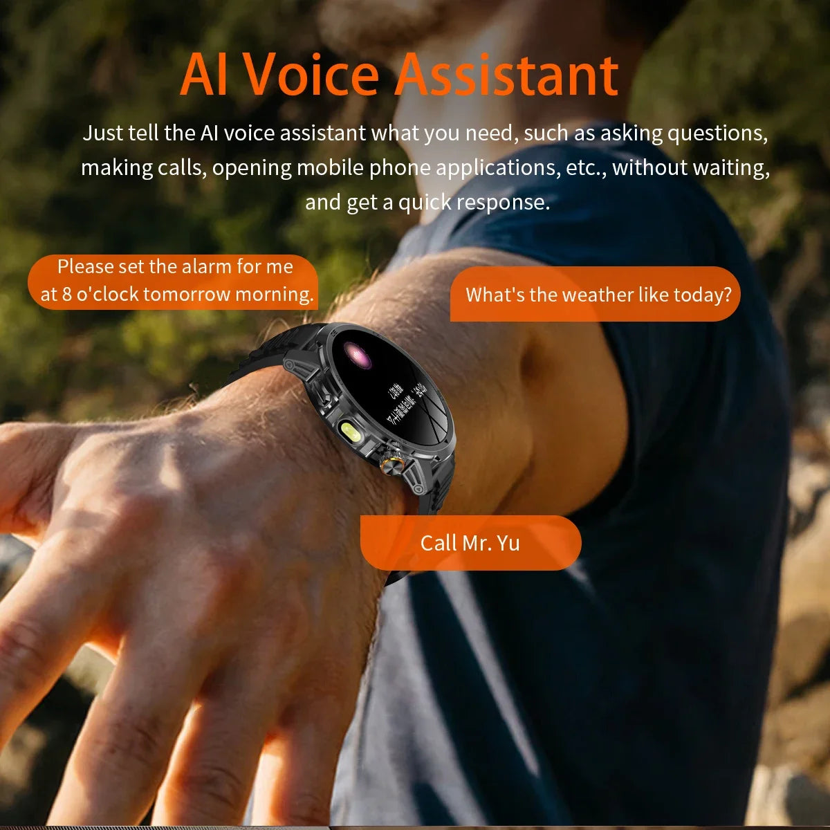 GUHUAVMI AK95 Pro Smartwatch – AMOLED, GPS & Flashlight