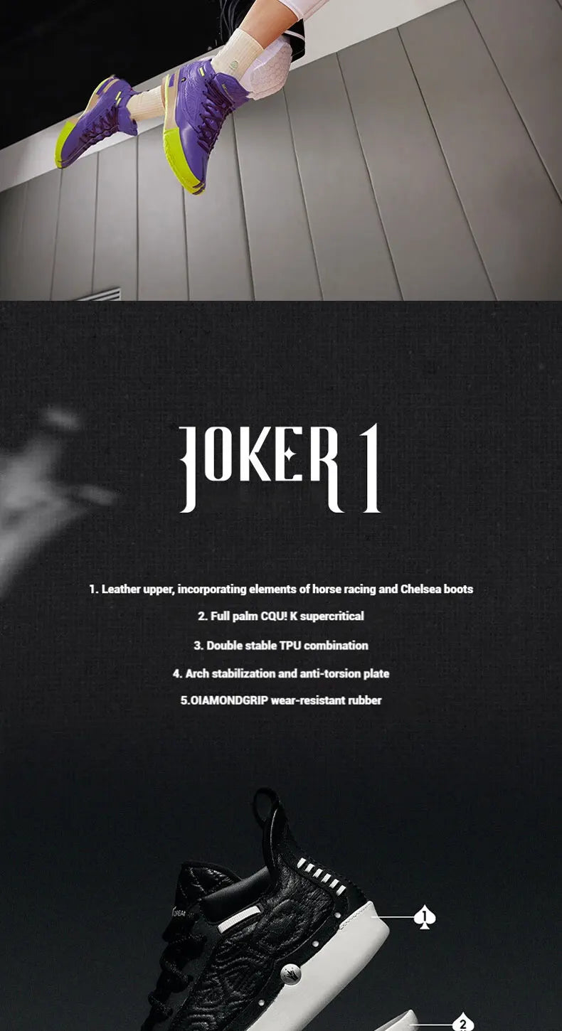 361 Degrees Joker 1 Men Combat Basketball Shoes Jokic High-top Anti-slip Shock-Absorbing Wear-resistant Male Sneakers 572511103