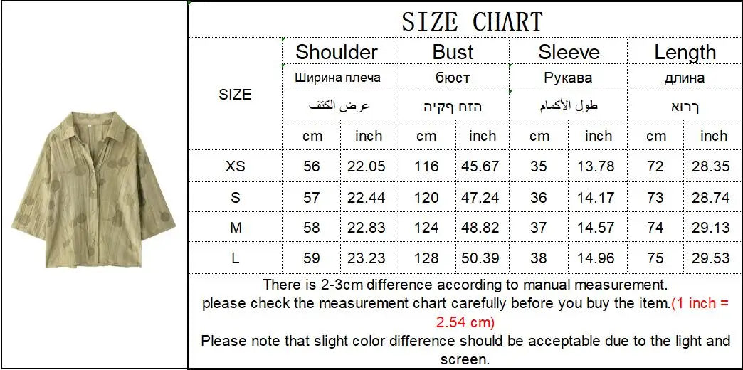 TFMLN Women's Fashion Two Piece Set Loose Jacquard Shirt 2024 High Waist Trousers Set Lapel Half Sleeve Shirt Wide Leg Pants