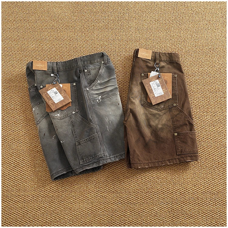 Men's Vintage Washed Cargo Shorts | Textured Cotton