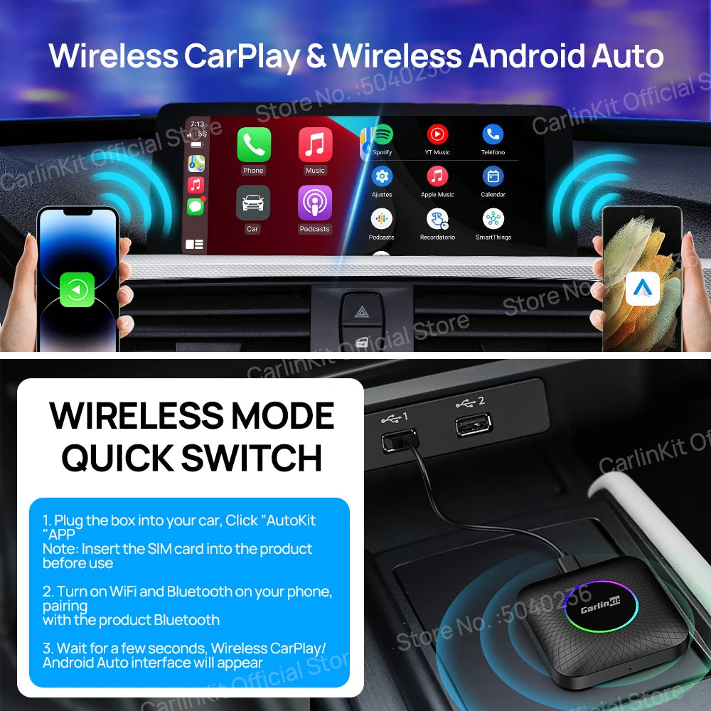 CarlinKit Wireless CarPlay & Android Auto AI Box