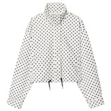 HXAO Polka Dot Bomber Jacket – Women's Zip-Up Coat
