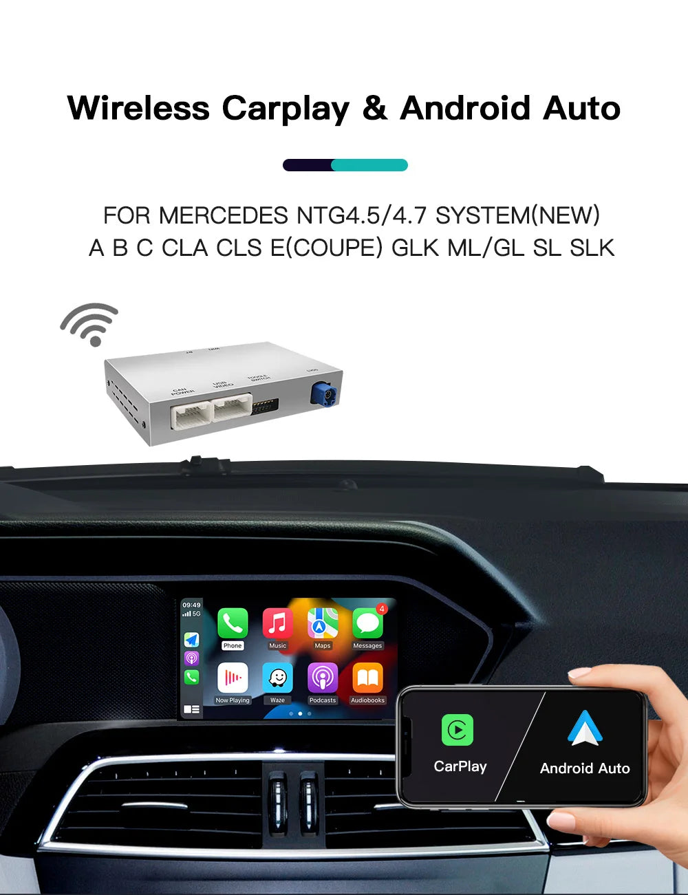 Wireless CarPlay & Android Auto Upgrade for Mercedes-Benz NTG4.5/4.7