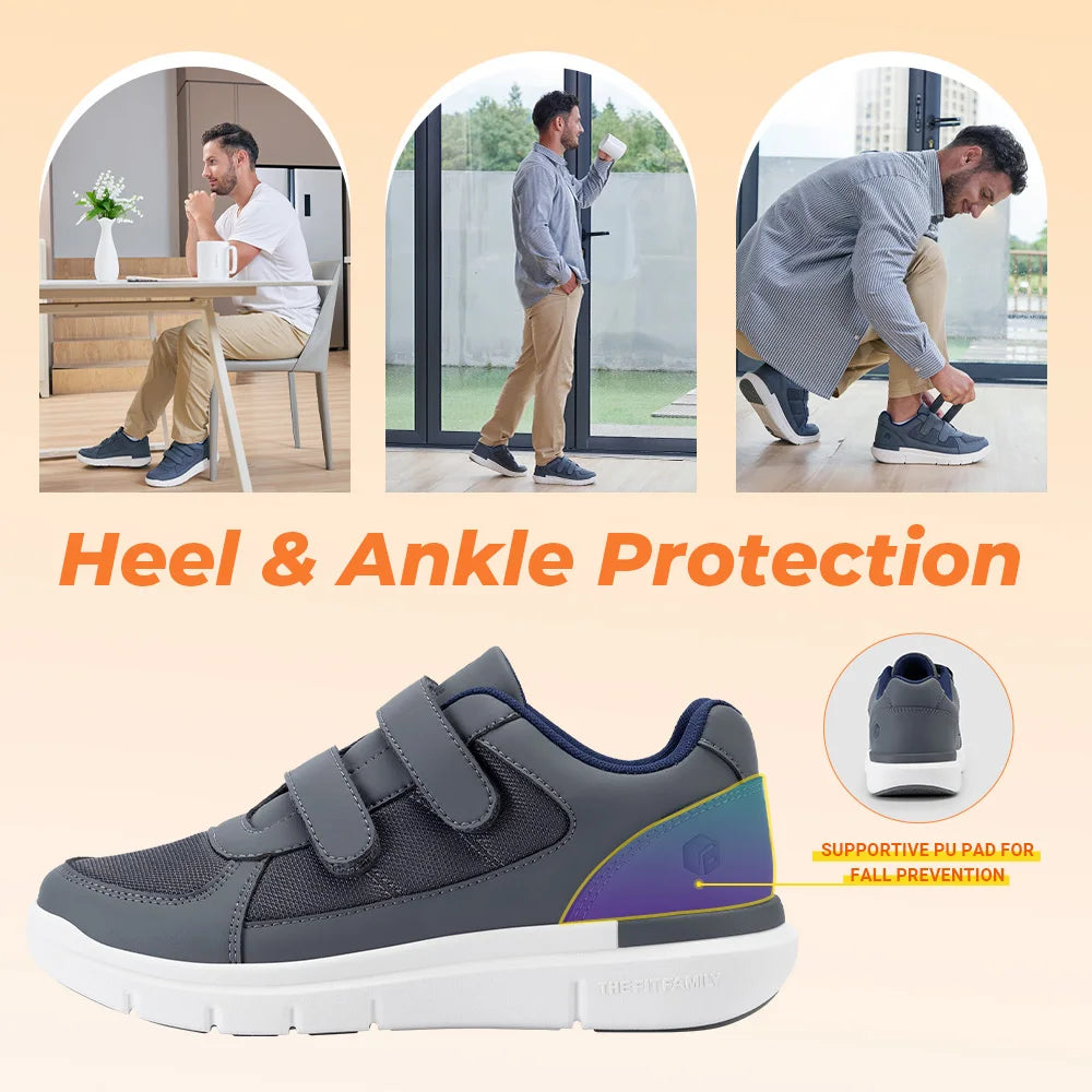 FitVille Diabetic Shoes for Men Extra Wide Width Elder Mens Diabetic Shoes for Neuropathy Swollen Feet Shoes Pain Relief
