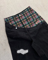 Unisex Y2K Plaid Baggy Jeans