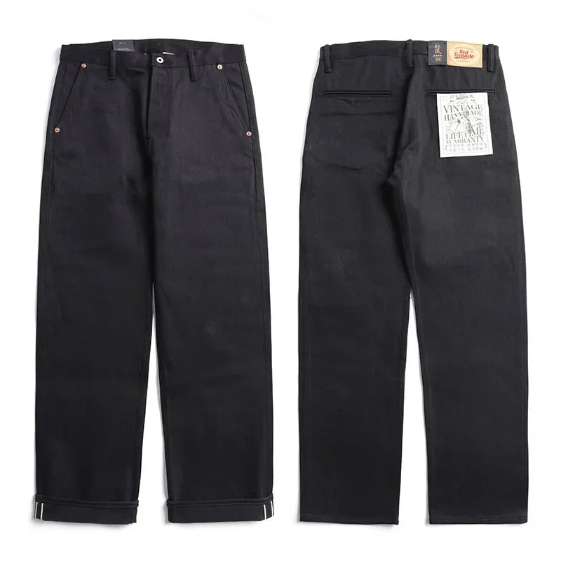 Red Tornado Black Selvedge Denim Relaxed Fit Jeans – 14.5oz