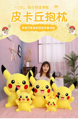 25/45/55/65CM Pokemon Pikachu Plush Doll Japanese Cartoon Animal Stuffed Toy Kawaii Pikachu Ornaments Sofa Cushion Plushies Gift