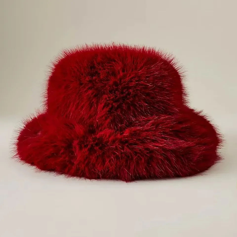 Women's Faux Fur Winter Bucket Hat