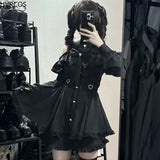 Y2K Gothic Lolita Bow & Ruffle Set