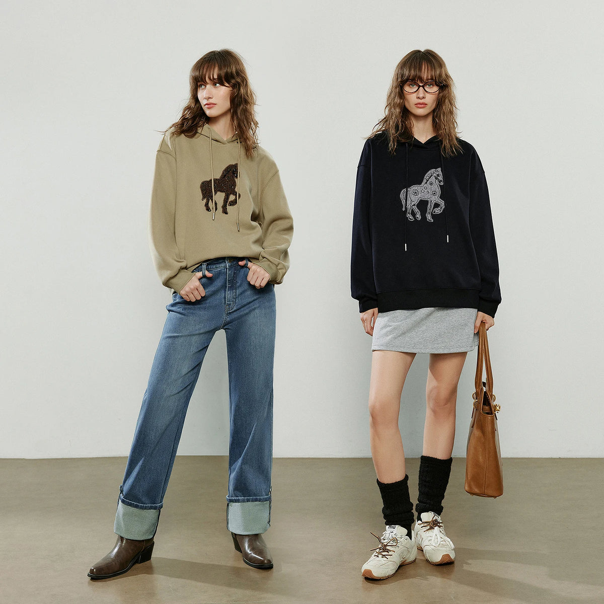 Women's Embroidered Relaxed-Fit Hoodie