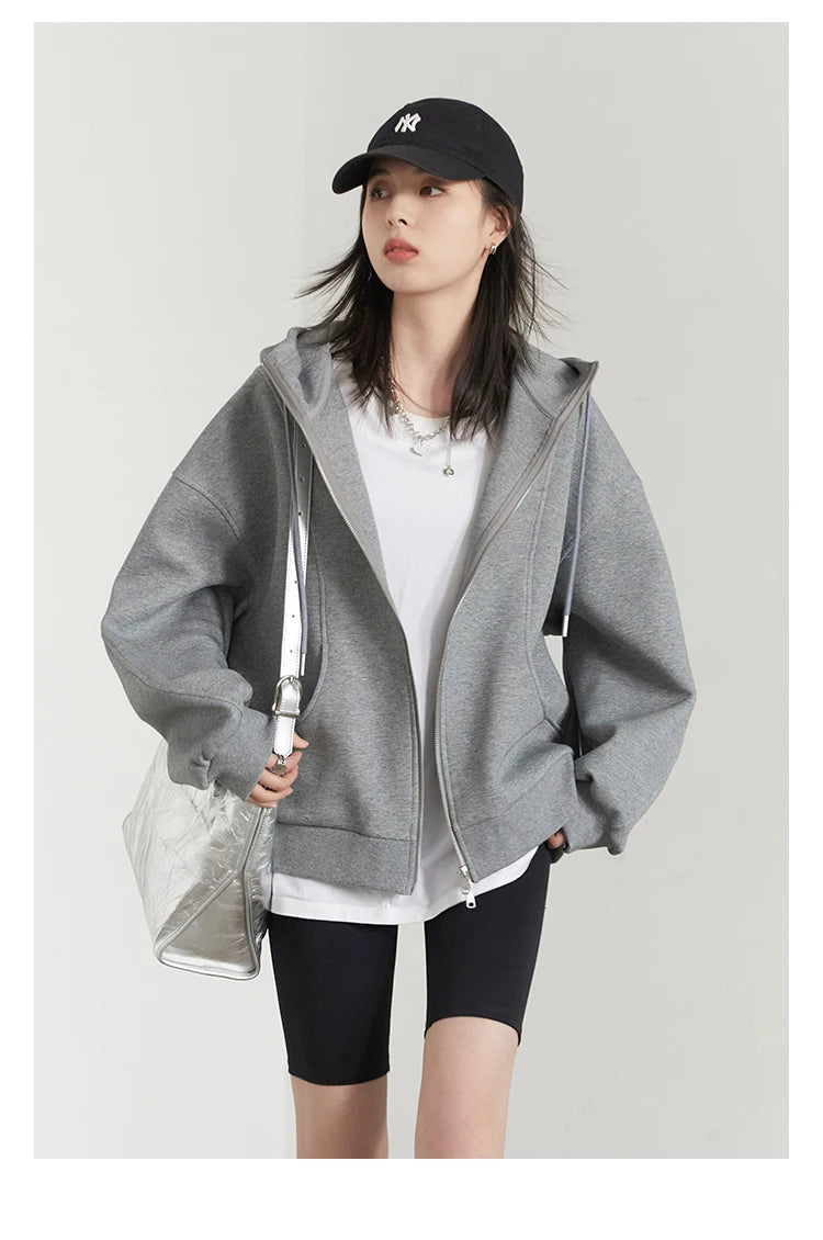 Women’s Relaxed Cotton-Blend Drawstring Hoodie