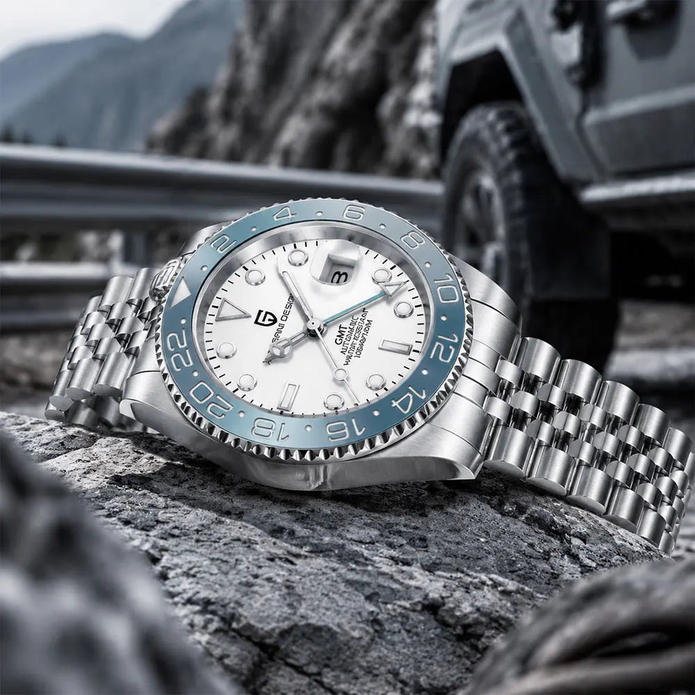New PAGANI DESIGN Men Mechanical Watch 40mm Luxury Automatic Mens Watches 10Bar Waterproof GMT Wristwatch for Man's Gift PD-1662