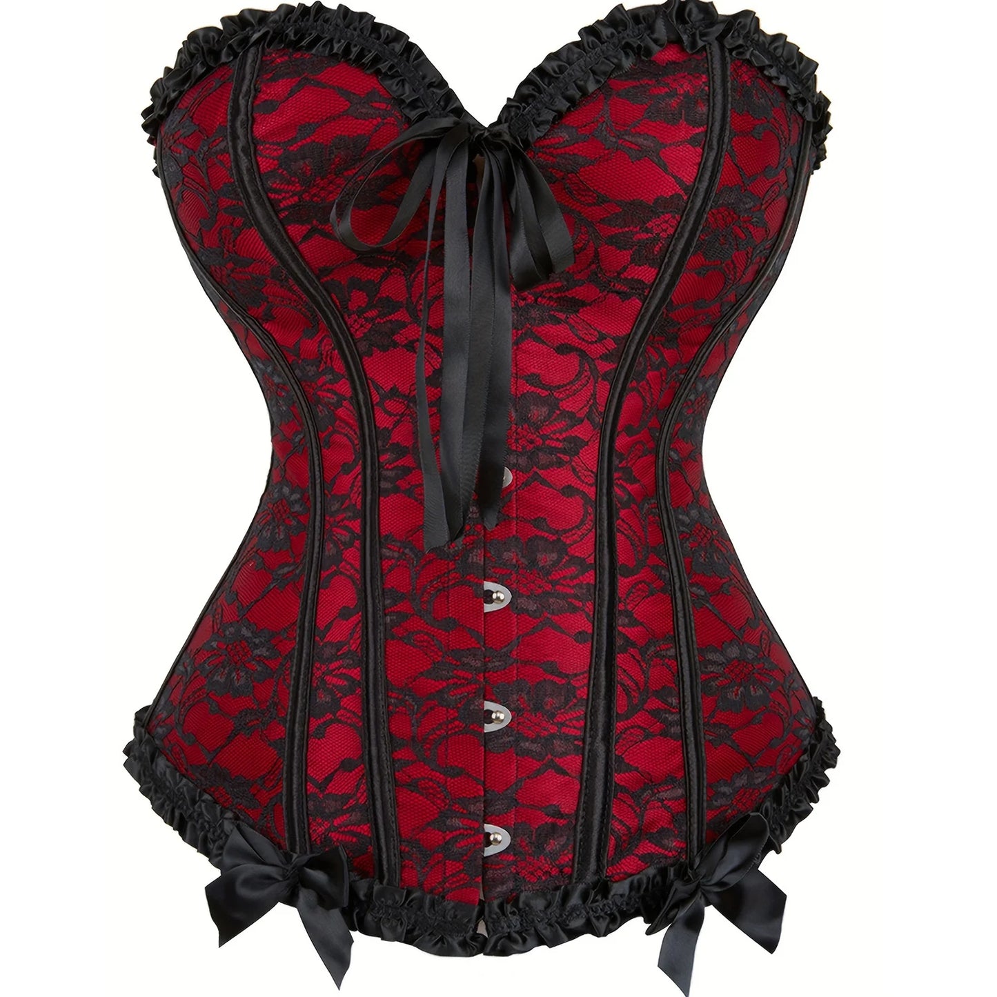Gothic Overbust Corset Top - Slimming Waist Cincher