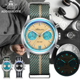 ADDIESDIVE 2025 NEW Watch of Men 60min Chronograph Quartz Wristwatch Bubble Mirror Glass Luminous Waterproof Men's Watches 38mm