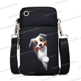 New Mobile Phone Bag Funny Anime Dog Print Shoulder Messenger Bag Women Men Coin Purse Handbag Animal Lover Small Crossbody Bag