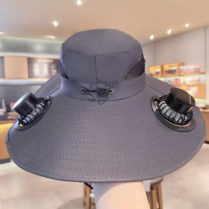 Solar-Powered Cooling Bucket Hat | UPF 50+ Wide Brim