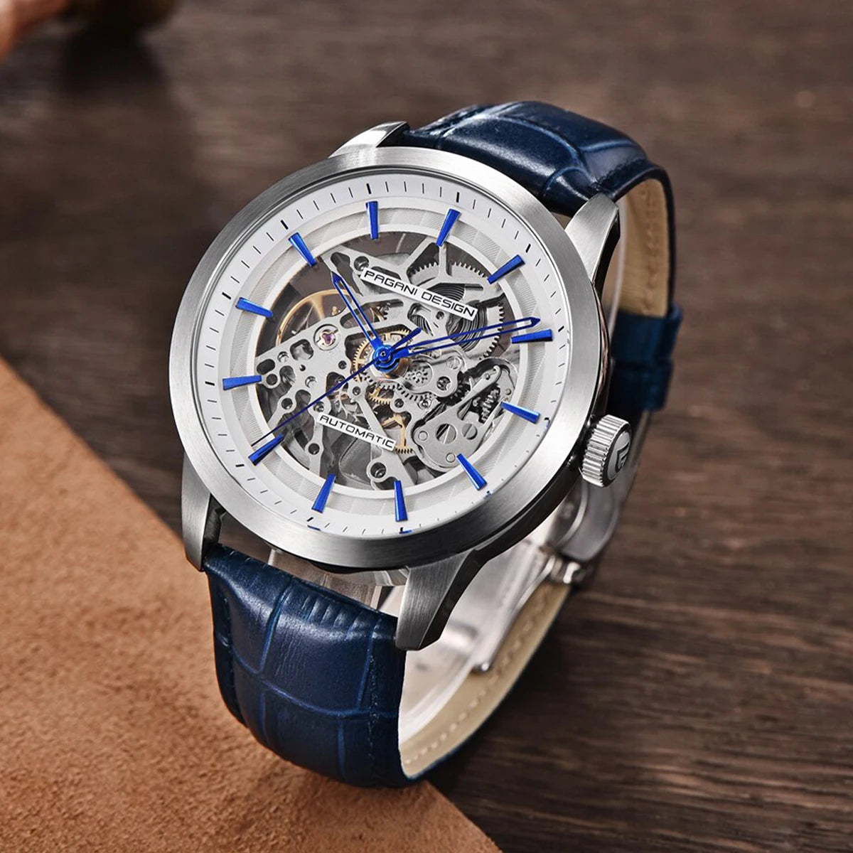 PAGANI DESIGN Brand Fashion Sports Leather Watches Men Luxury Automatic Mechanical Skeleton Waterproof Watches Relogio Masculino