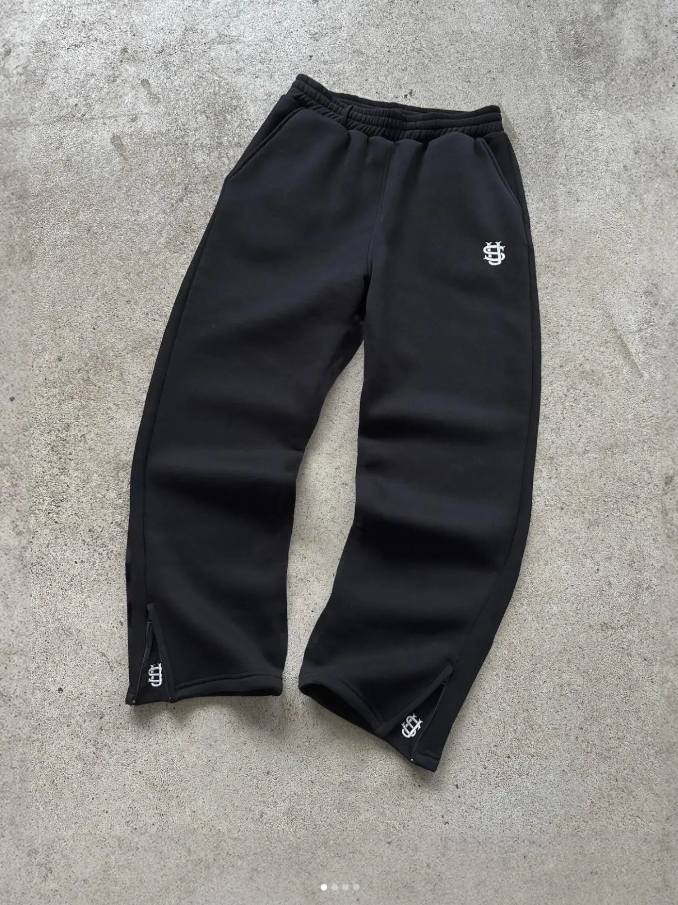 Y2K Wide Leg Joggers – Zipper Embroidery Streetwear Pants
