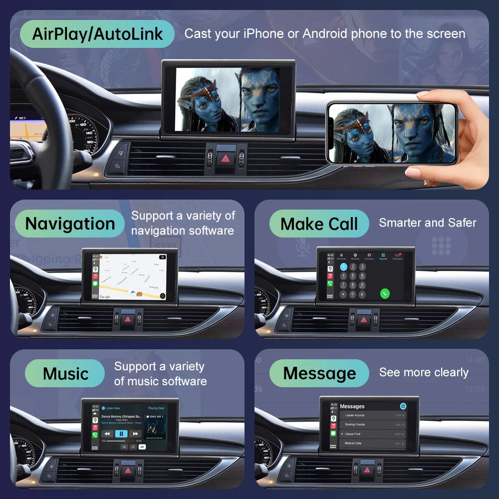Road Top Wireless CarPlay & Android Auto for Audi A6/A7 2012–2018