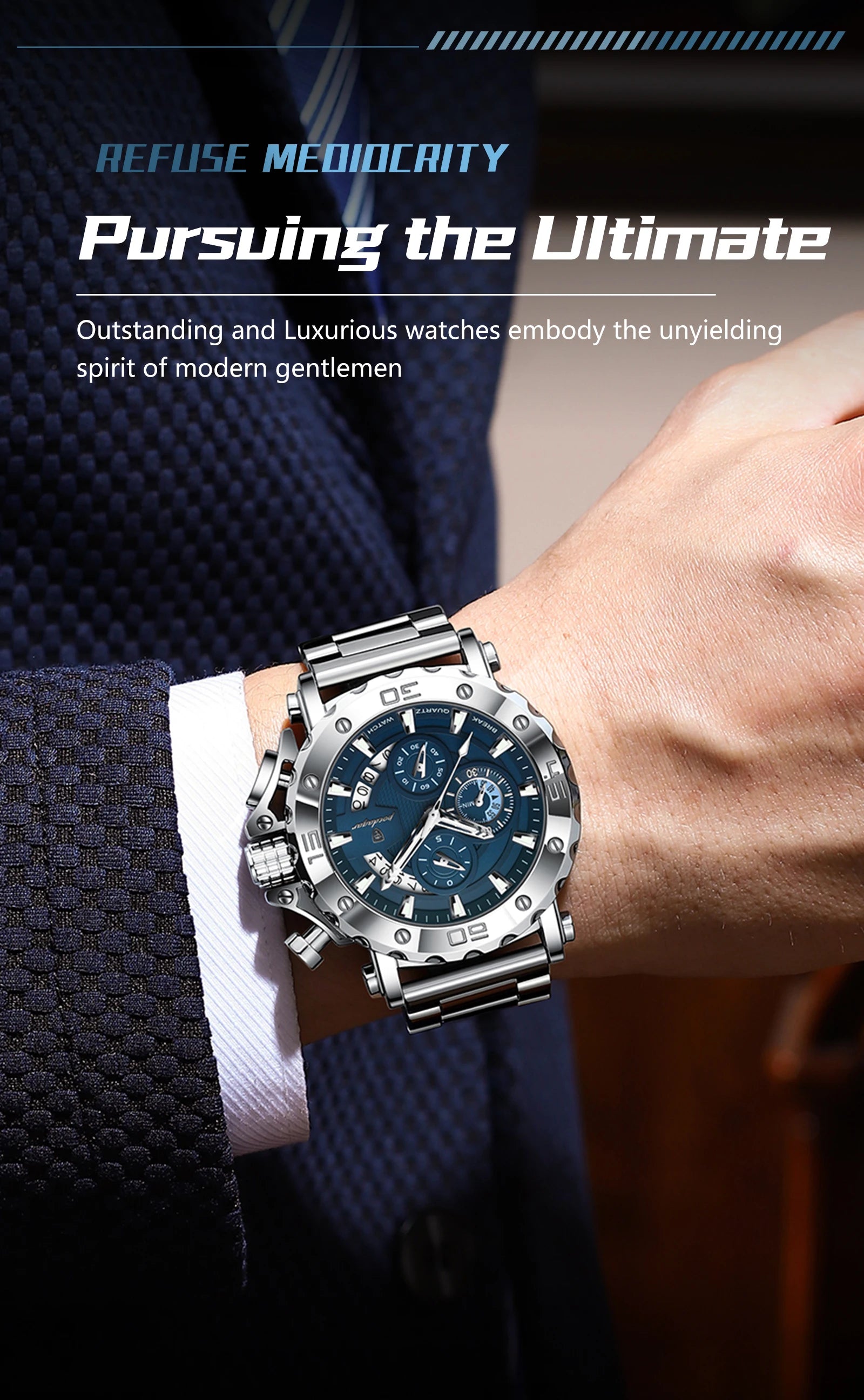 POEDAGAR 892 Luxury Men's Chronograph Watch