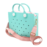 EVA Large Leather Shoulder Bag Handbag Tote Bag Storage for Women Casual Waterproof Beach Bag Hole Fit Charm Fashion Storage Bag