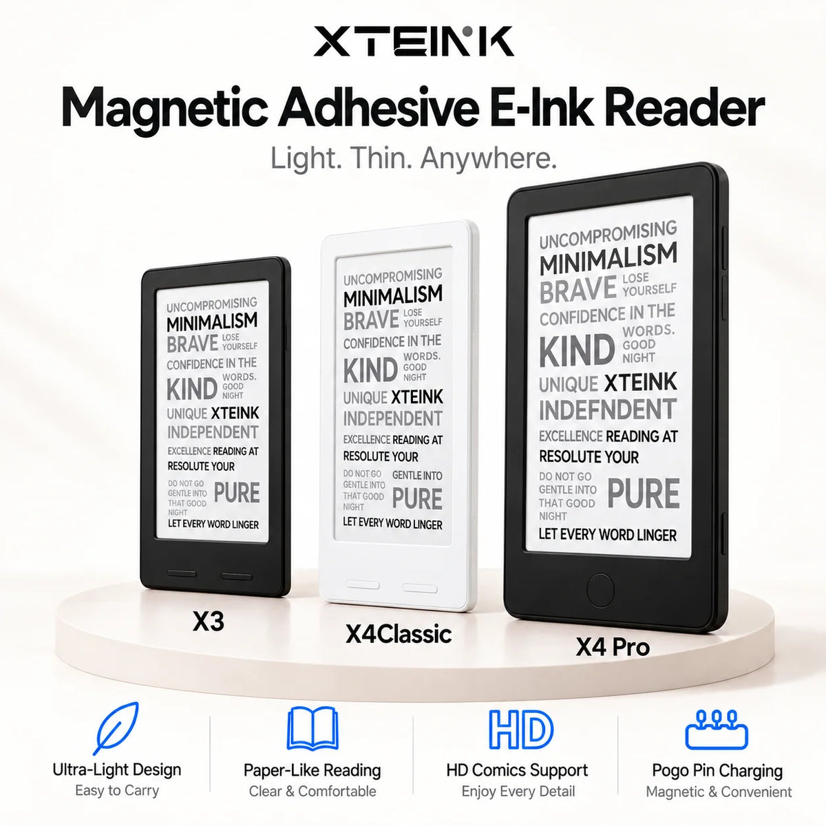 XTEINK Pocket E Ink E-Reader for Travel & Daily Reading