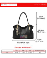 FOXER 2026 New Women's Shoulder Bag Genuine Leather Elegant Female Tote Large Bag Fashion Handbag Commuter Luxury Gift