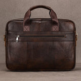 Luufan Genuine Leather Men's Business Handbag 15" Laptop Briefcase Bag Male A4 Document Shoulder Message Computer Bag Work Tote