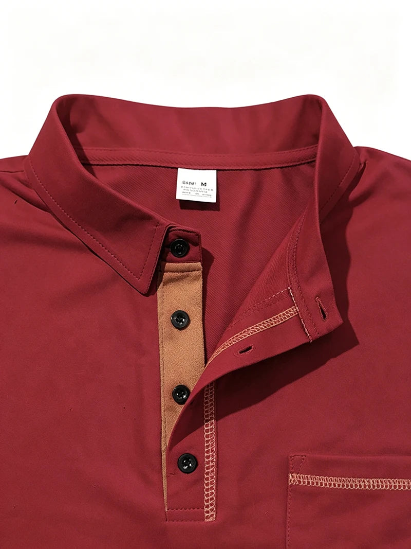 Men's Contrast Stitch Polo Shirt | Breathable Summer Fit