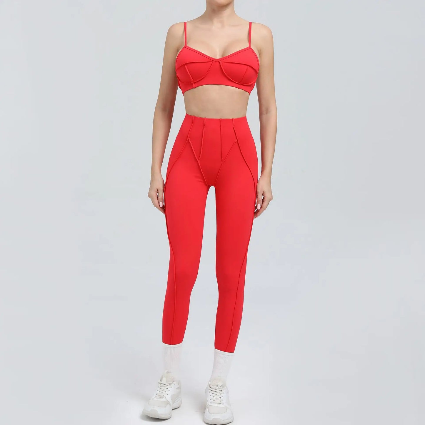 Seamless Yoga Sets Sports Fitness High Waist Hip-lifting Shapeing Trousers Backless Bra Suit Workout Gym Leggings Sets for Women