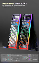 Single Keyboard and Keyboard Mouse RAIKU T26 Three Tone Luminous Keyboard Mouse Wired Mechanical Touch Gaming Mouse Keyboard Set