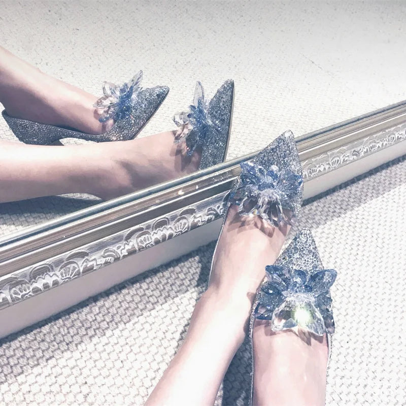 Women's Rhinestone Pointed-Toe Wedding Pumps