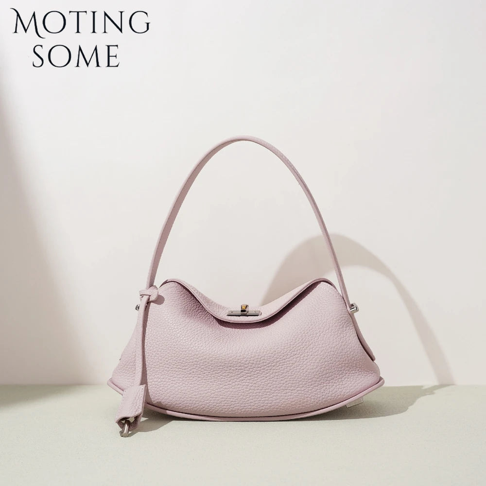 MOTINGSOME Spring Satchel Bag Luxury Designer Woman Genuine Leather Saddle Purse Shoulder Handbag 2026 New in Mini Tote