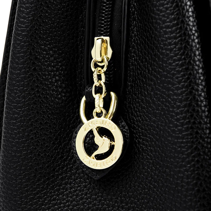 Genuine Brand Sturdy Durable Soft Leather Top-handle Bags Female Handbags Women 3 Layer Shoulder Crossbody Totes Messenger Bag