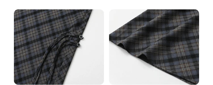 CHIC VEN Women Long Skirt Casual New Sweet Cool Style High Waist Slit Plaid Half Skirt Straight Tube Skirts Spring Autumn 2024