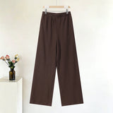 Tie Front Textured Women Set V-Neck Loose Set Wide Sleeve Drawstring Pants Casual Lounge Solid Color 2 Piece Outfits For Daily