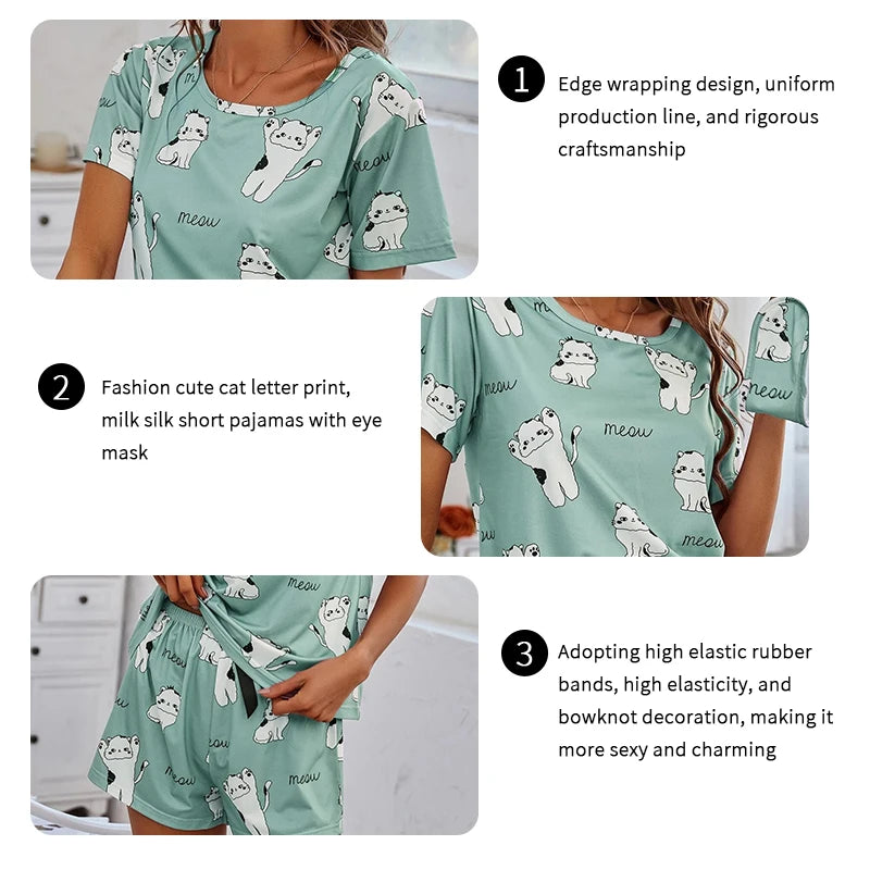Cartoon Print Women’s Pajama Set