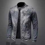 Men's USA-Made Slim Fit Denim Zipper Jacket | Autumn & Winter Casual Coat