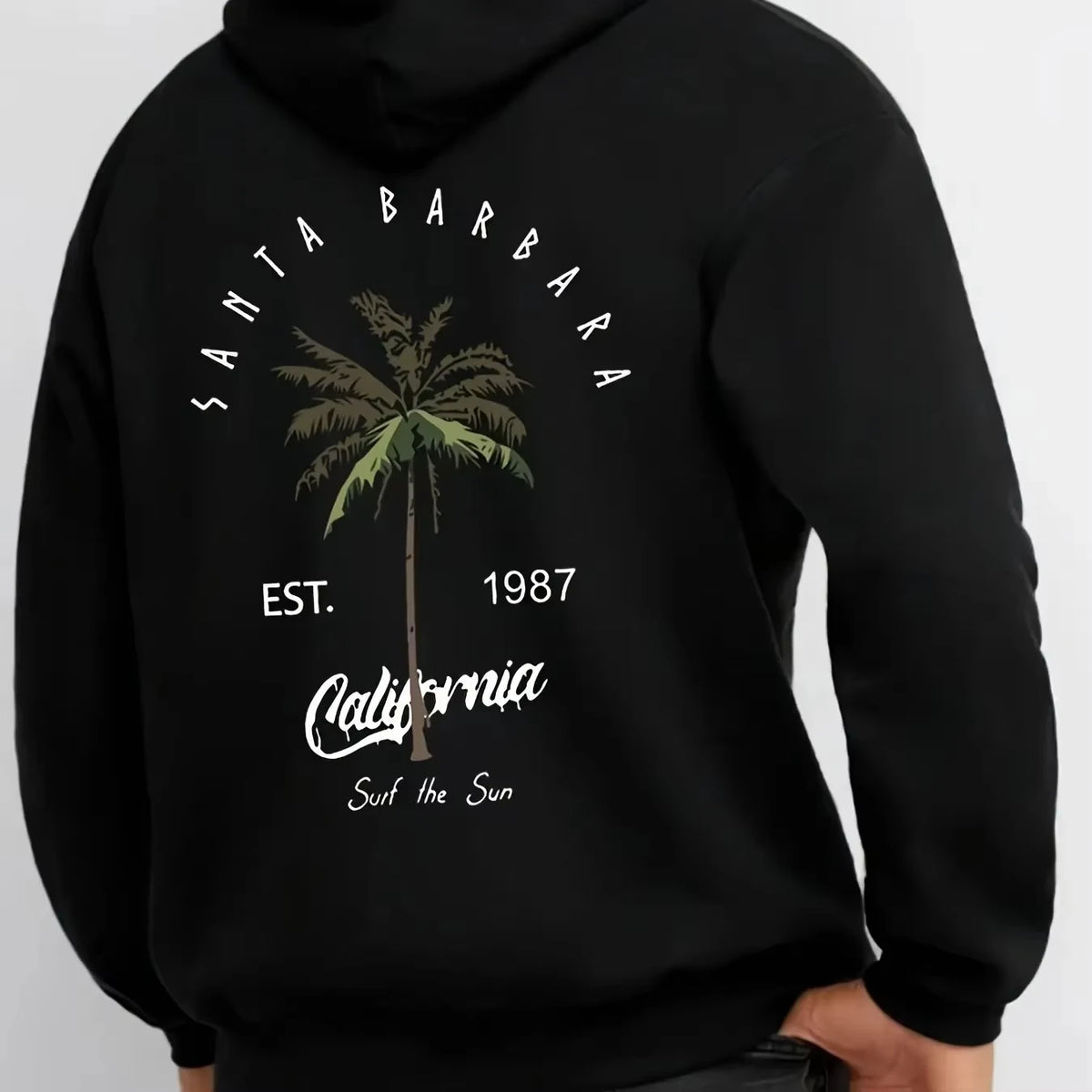 Unisex Palm Leaf Print Pullover Hoodie