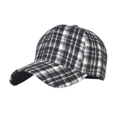 Unisex Checkered Baseball Cap with Adjustable Strap