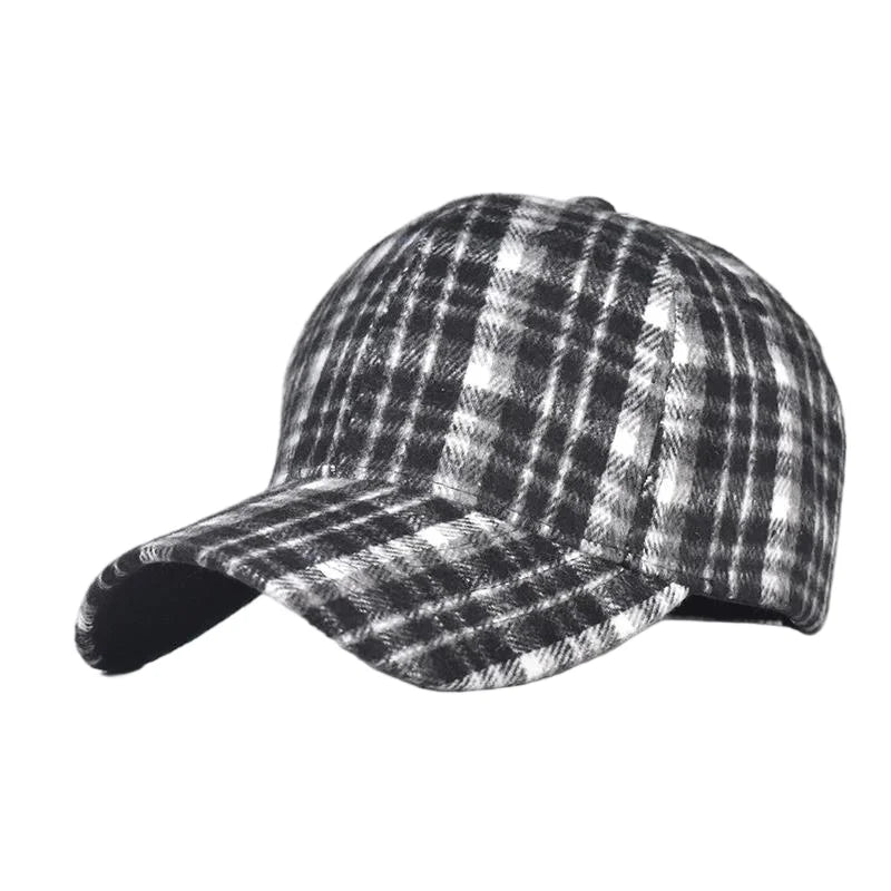 Unisex Checkered Baseball Cap with Adjustable Strap